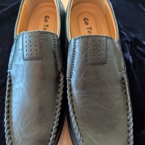 Go-To Men’s Black Braided Leather Slip-Ons